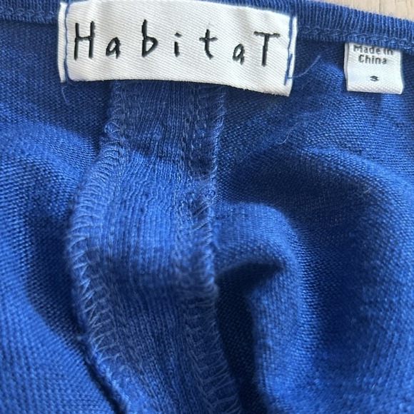 Habitat Linen Tunic Sz S Blue Lagenlook Lightweight Blouse Boatneck 3/4 Sleeves - Picture 6 of 13
